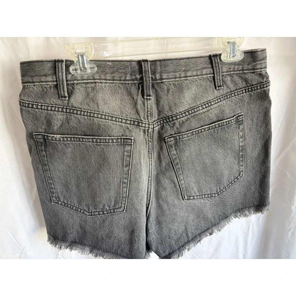 Universal Thread‎ Womens Sz 12 High Rise Mini Shorts Charcoal Gray Cutoff Button